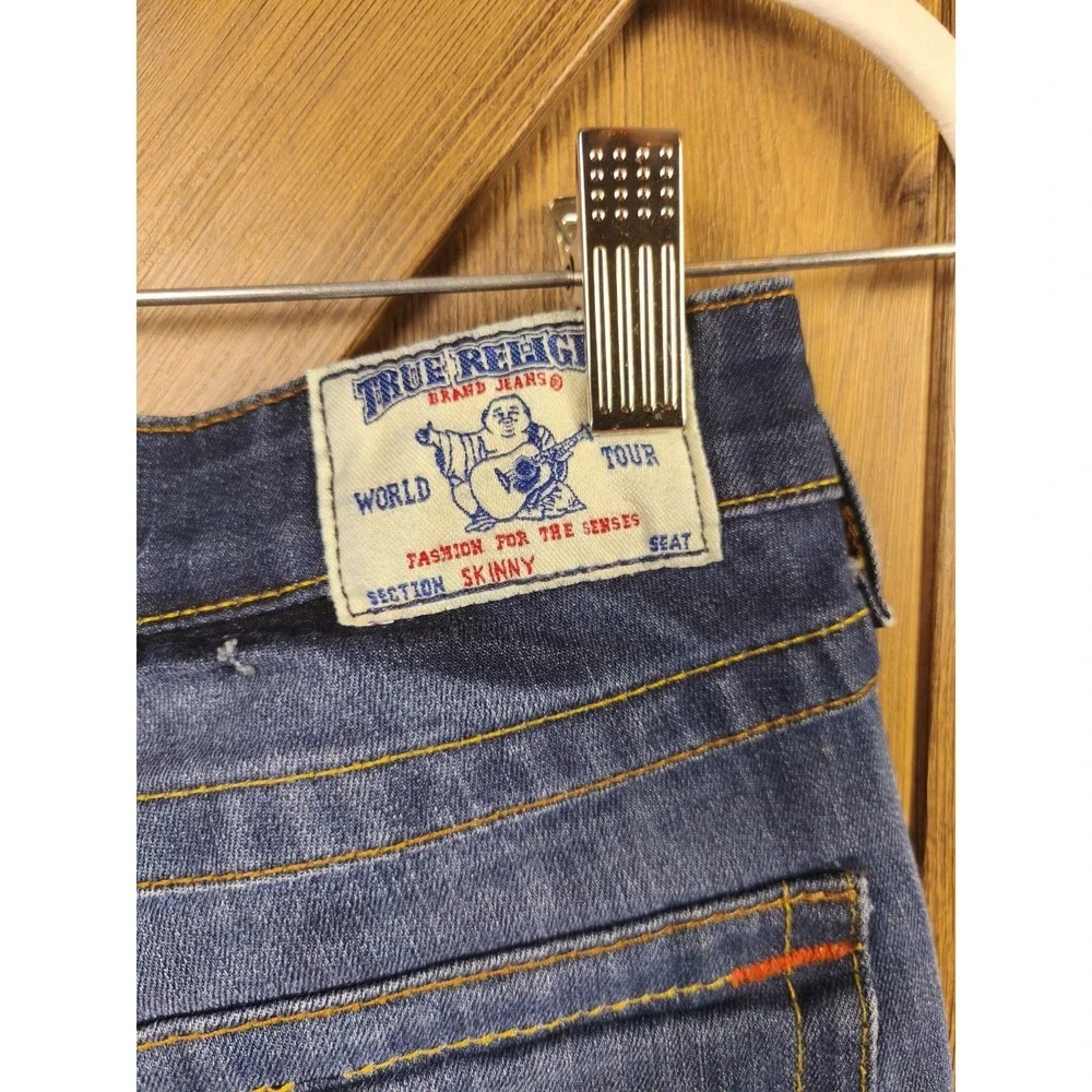 True Religion Skinny Jeans Womens Blue‎ Flap Pocket Stretch Denim Y2K